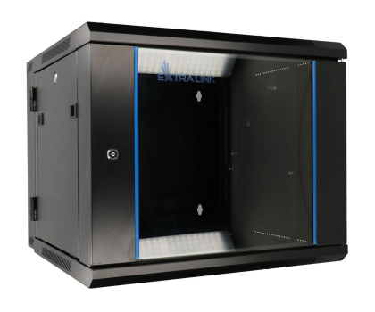 Szafa RACK Extralink Szafka wisząca rack 9U 600x600 czarna dwusekcyjna EX.12943